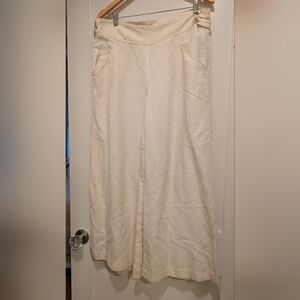 Elegant Cream Women's Wide-leg Pants